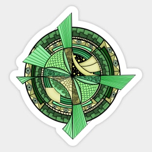 Green abstraction. Geometric fantasy Sticker